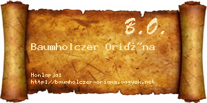 Baumholczer Oriána névjegykártya